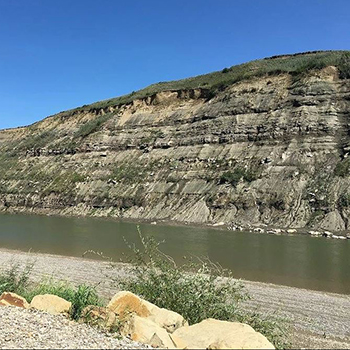 The beach at Nature's Hideaway Family Campground, Foothills, Alberta