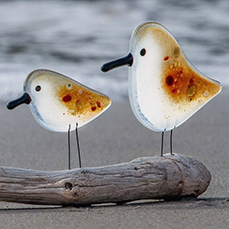 Glass seagulls at The Glass Bakery, Mill Cove, NS